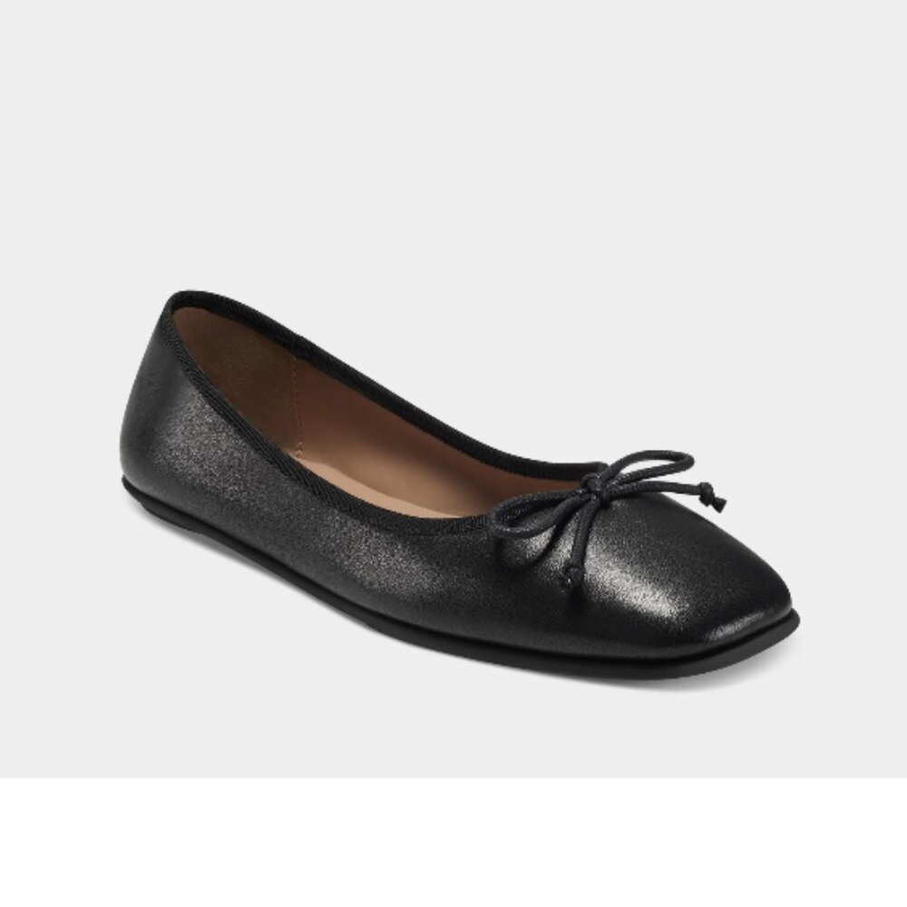 AEROSOLES Catalina Women's Black Leather Flats